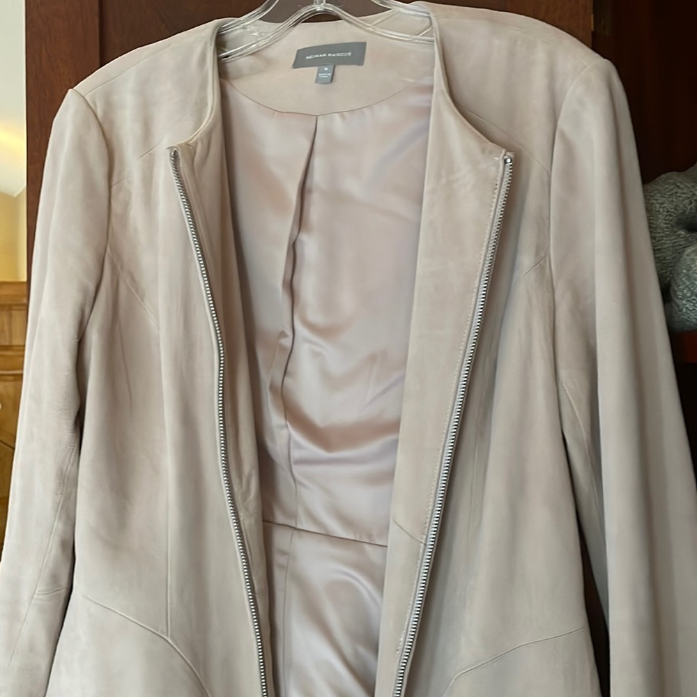 Neiman Marcus Blush Suede Jacket